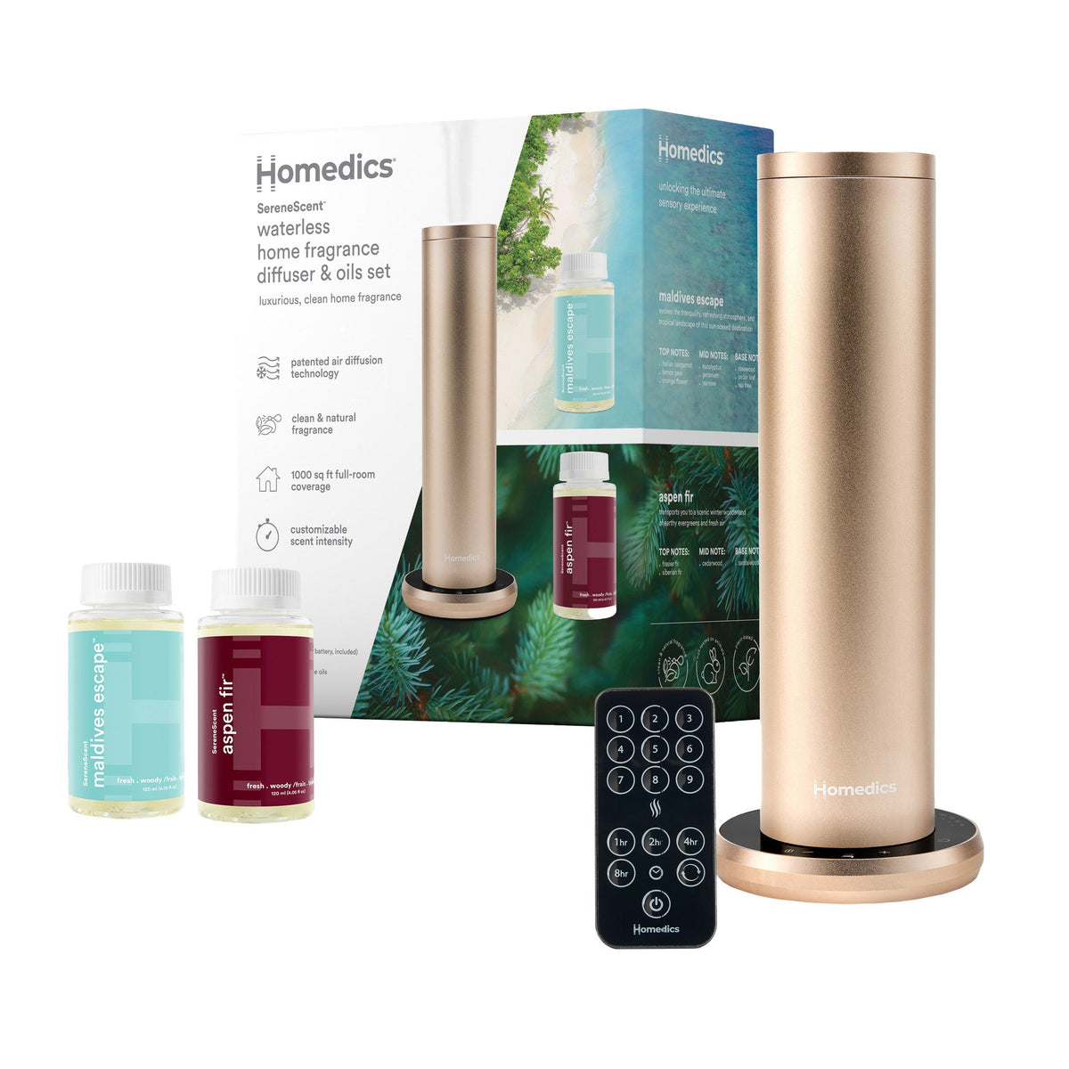 미국직구 Homedics SereneScent Diffuser 2팩 / Homedics SereneScent Diffuser Oil Value Bundle, 2- 3