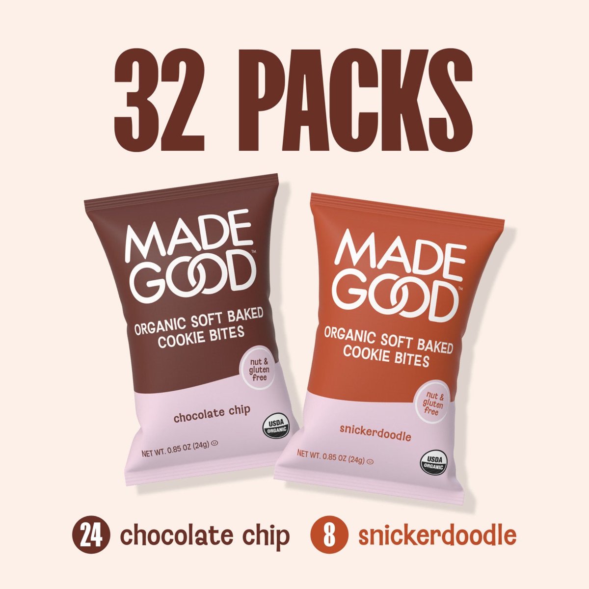 미국직구 MadeGood Soft Baked 과자 24g / MadeGood Soft Baked Cookie Bites Variety Pack, 24g, 32 p 5