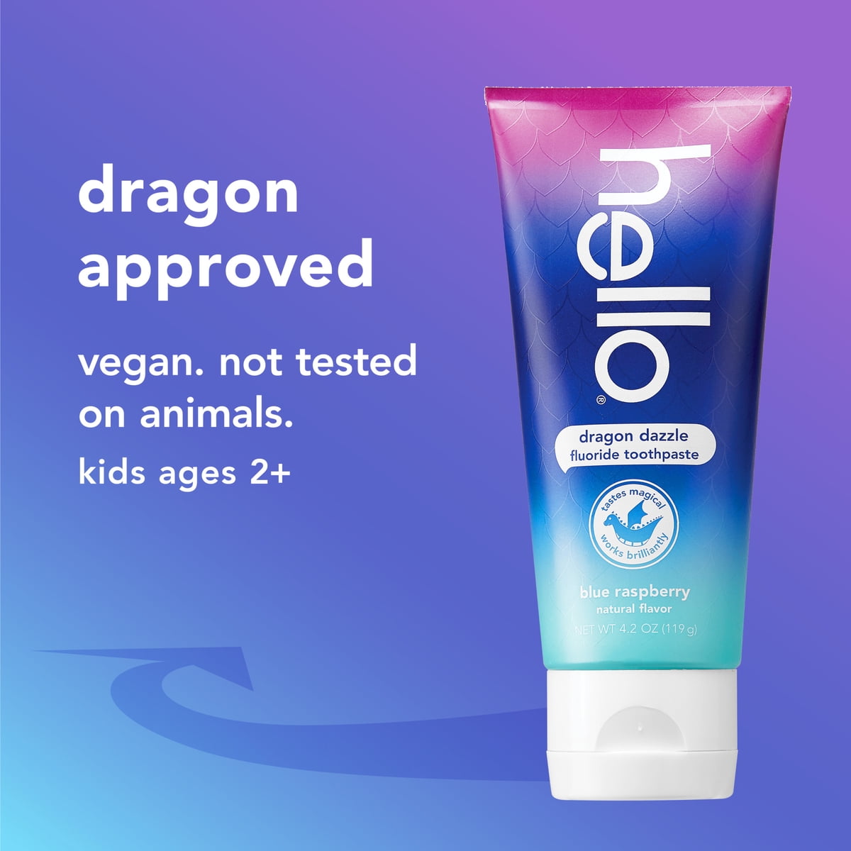 미국직구 hello Dragon Dazzle 119g / hello Dragon Dazzle Kids Toothpaste with Fluoride, Blue Ra 7