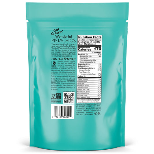 미국직구 Wonderful Sea Salt 624g / Wonderful Sea Salt & Vinegar Pistachios, No Shells, 624g 2