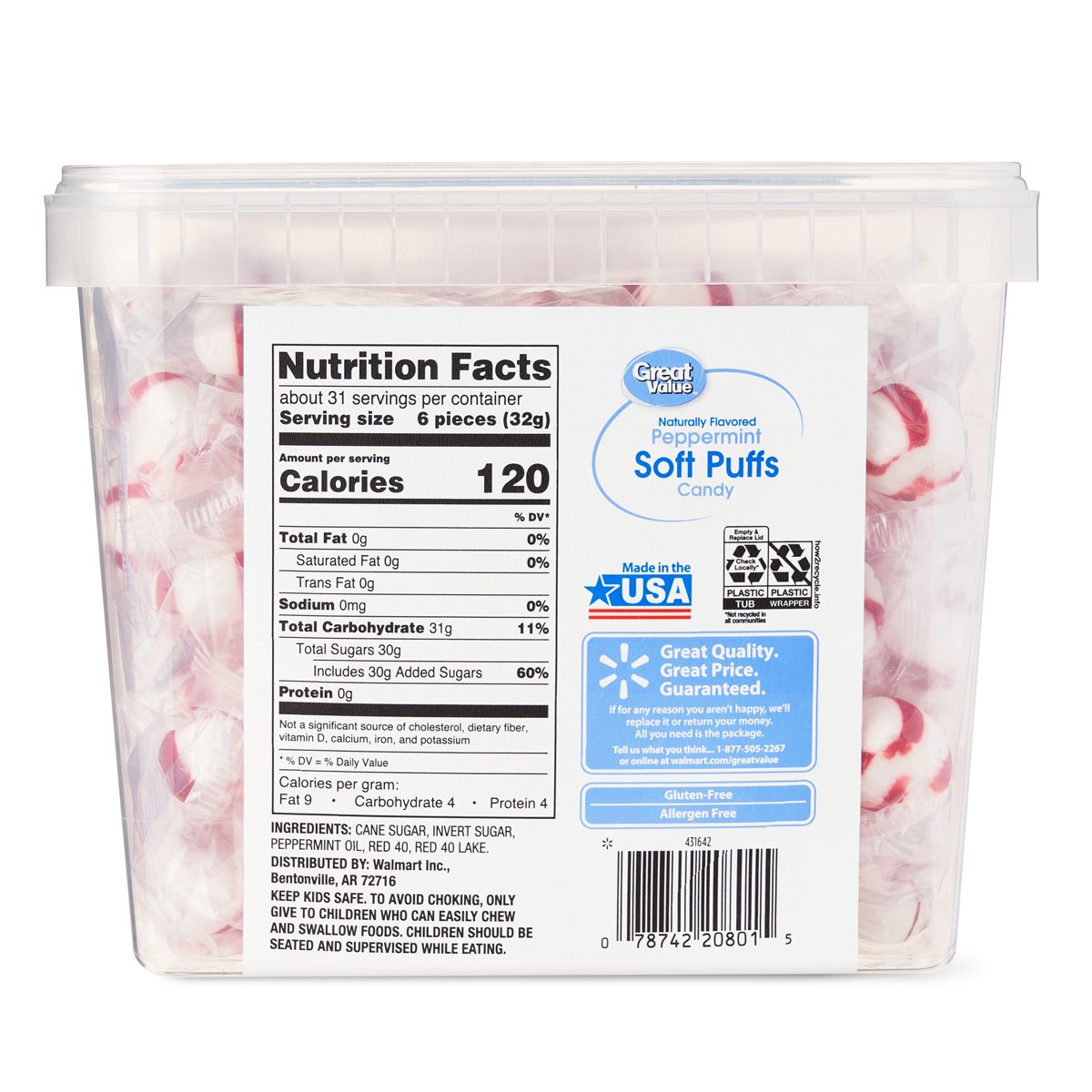 미국직구 Great Value Peppermint 캔디 978g / Great Value Peppermint Soft Puffs Candy, 978g 5