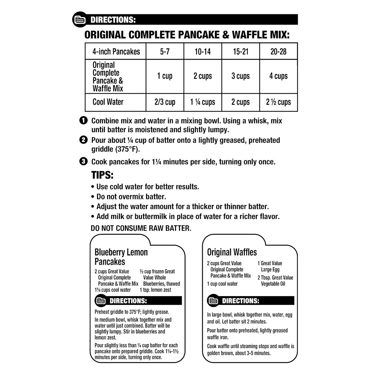 미국직구 Great Value Complete 907g 2팩 / Great Value Complete Pancake & Waffle Mix, Extra Fluff 5