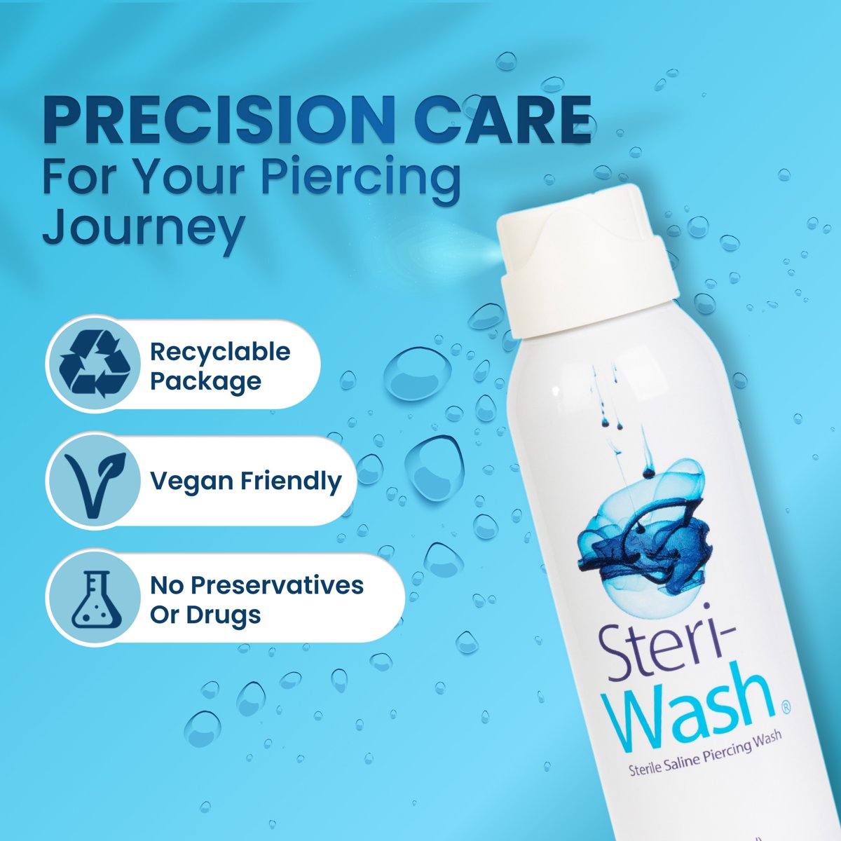 미국직구 Steri-Wash Aftercare Saline 89ml / Steri-Wash® Aftercare Saline Piercing Spray, 89ml 5