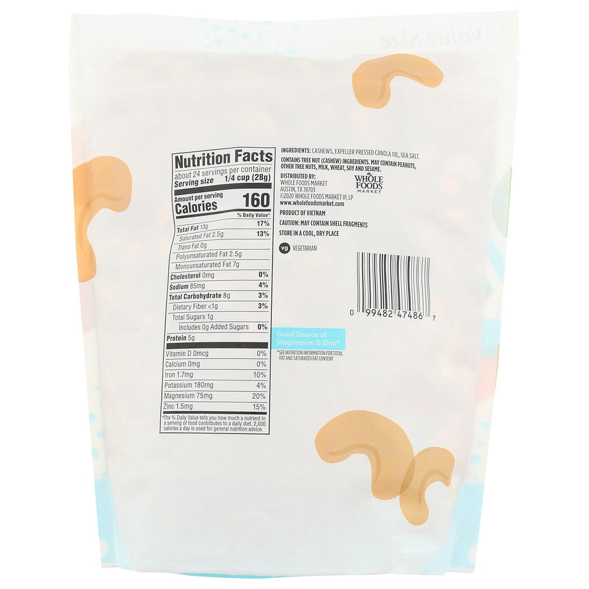 미국직구 3 Pack 365 견과 680g 3팩 / 3 Pack | 365 by Whole Foods Market Roasted and Salted Cashews 5