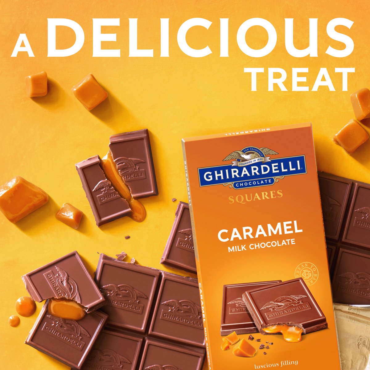 미국직구 GHIRARDELLI Caramel 초콜릿 136g / GHIRARDELLI Caramel Milk Chocolate Candy SQUARES Bar, 5