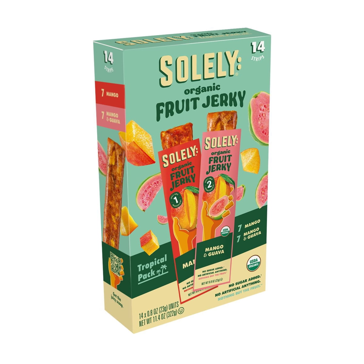 미국직구 Solely 육포 23g / Solely Organic Fruit Snack Jerky, Tropical Variety Pack, 23g, 14 pk. 4