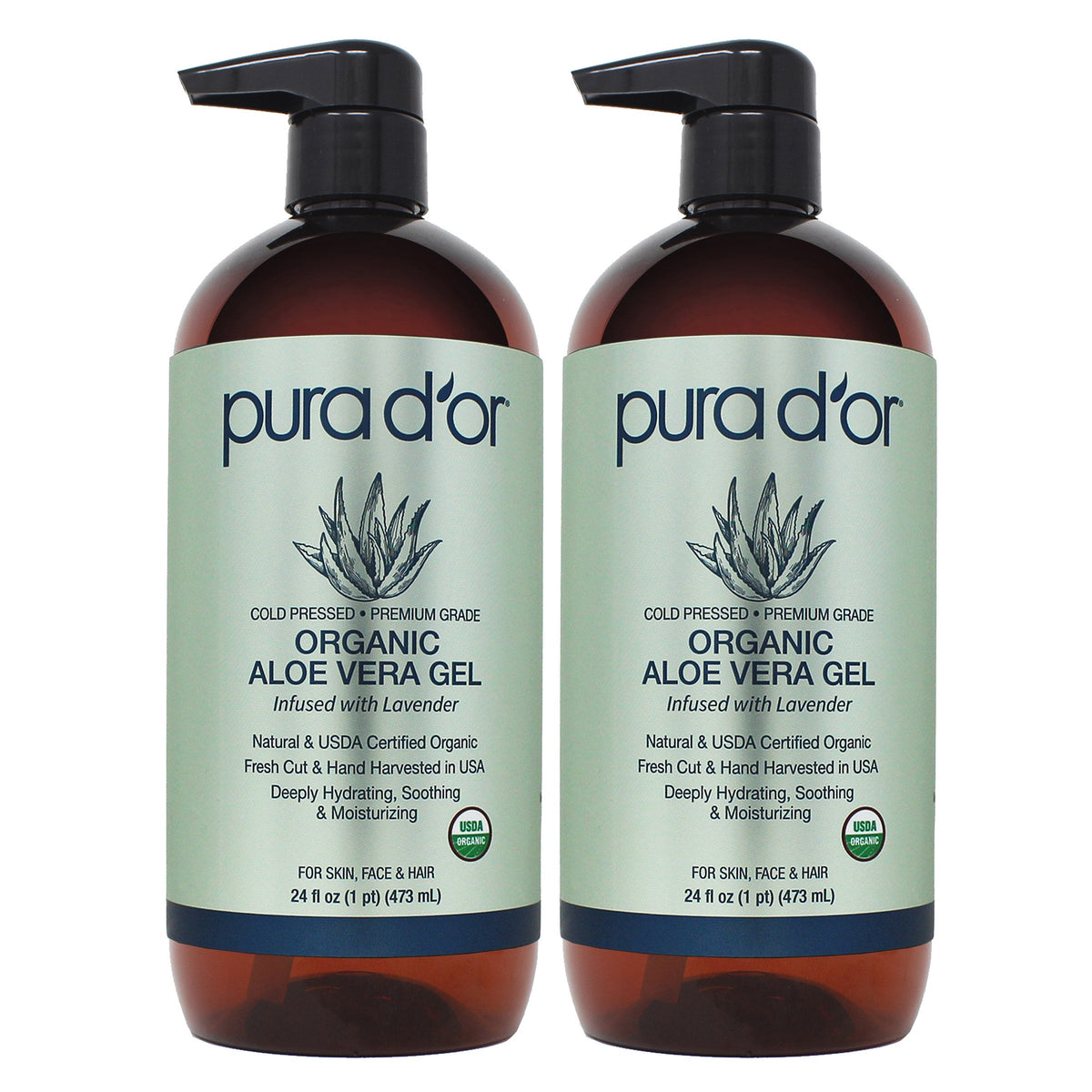 미국직구 pura d'or 710ml 2팩 / pura d'or Organic Aloe Vera Gel, 710ml, 2-pack 1