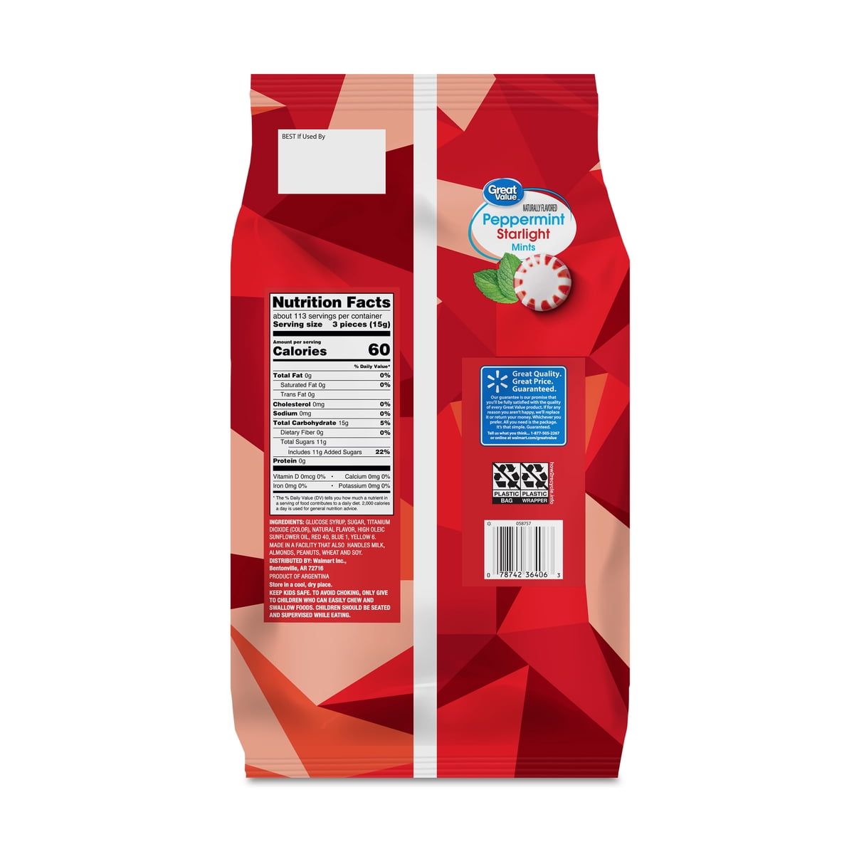 미국직구 Great Value Peppermint 캔디 1.7kg / Great Value Peppermint Starlight Mints Hard Candy, 5