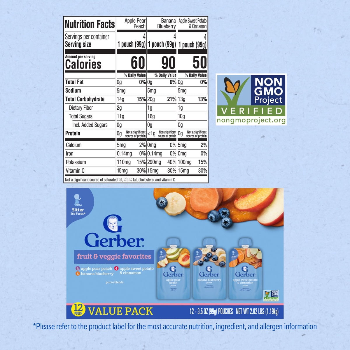 미국직구 Gerber Toddler Pouch 99g 12팩 / Gerber Toddler Pouch Variety Pack, 99g, 12 ct. 7