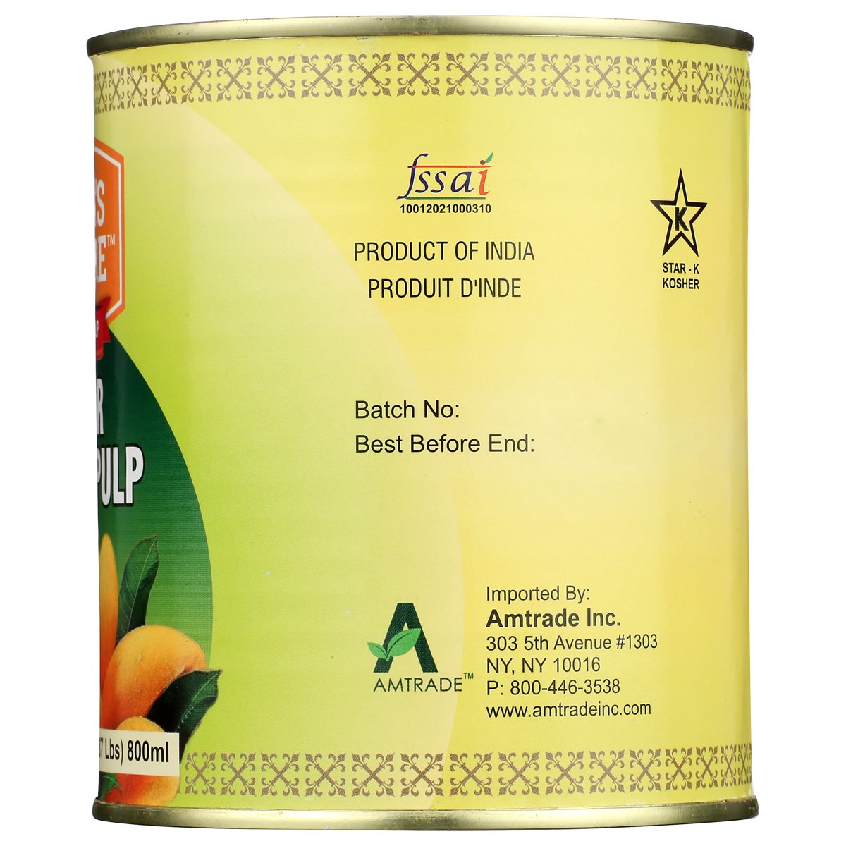 미국직구 India s Nature 850g / India’s Nature Sweetened Kesar Mango Pulp, 850g, 1 Count Jar 5