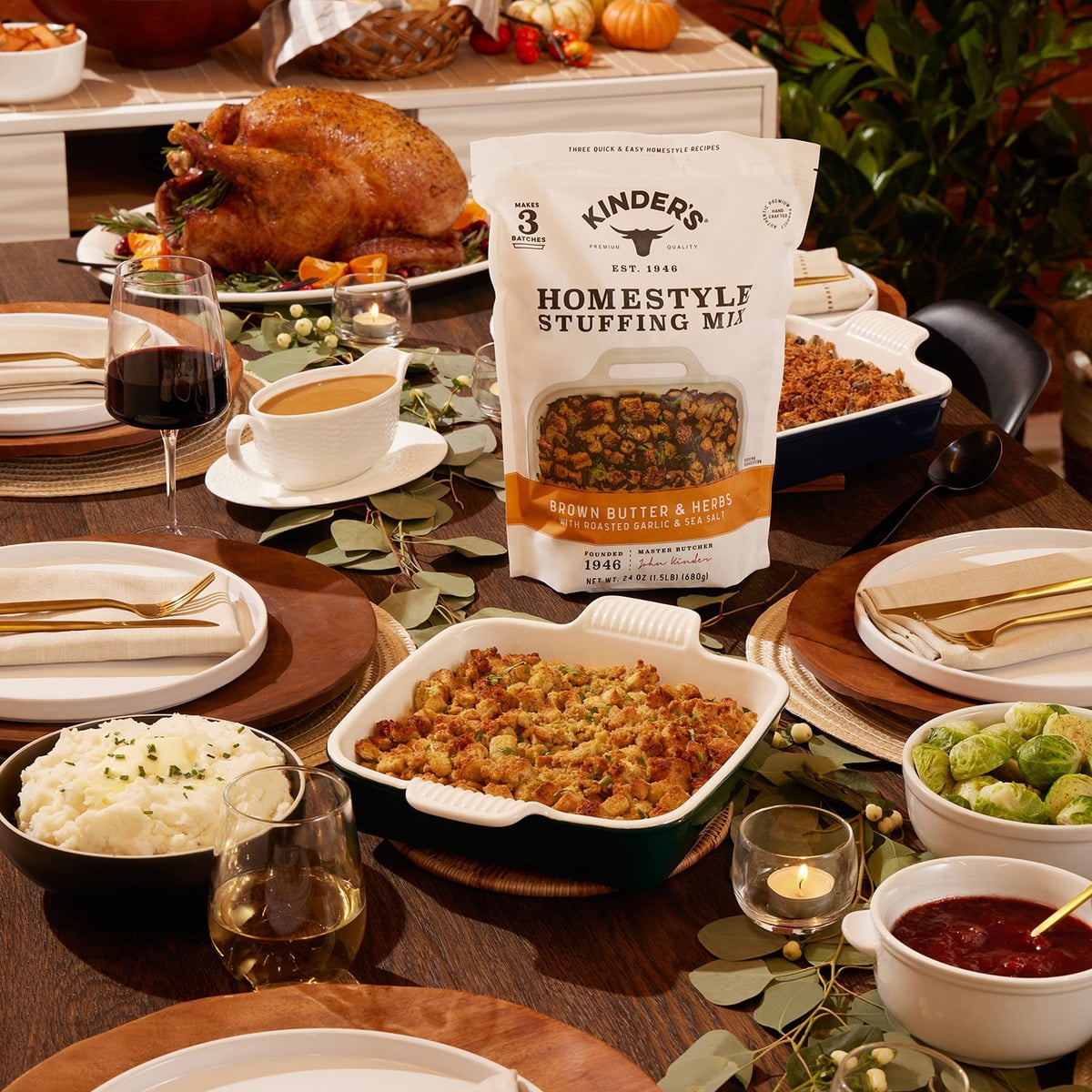미국직구 Kinder's Brown Butter 680g / Kinder's Brown Butter & Herbs Homestyle Stuffing Mix, 68 5