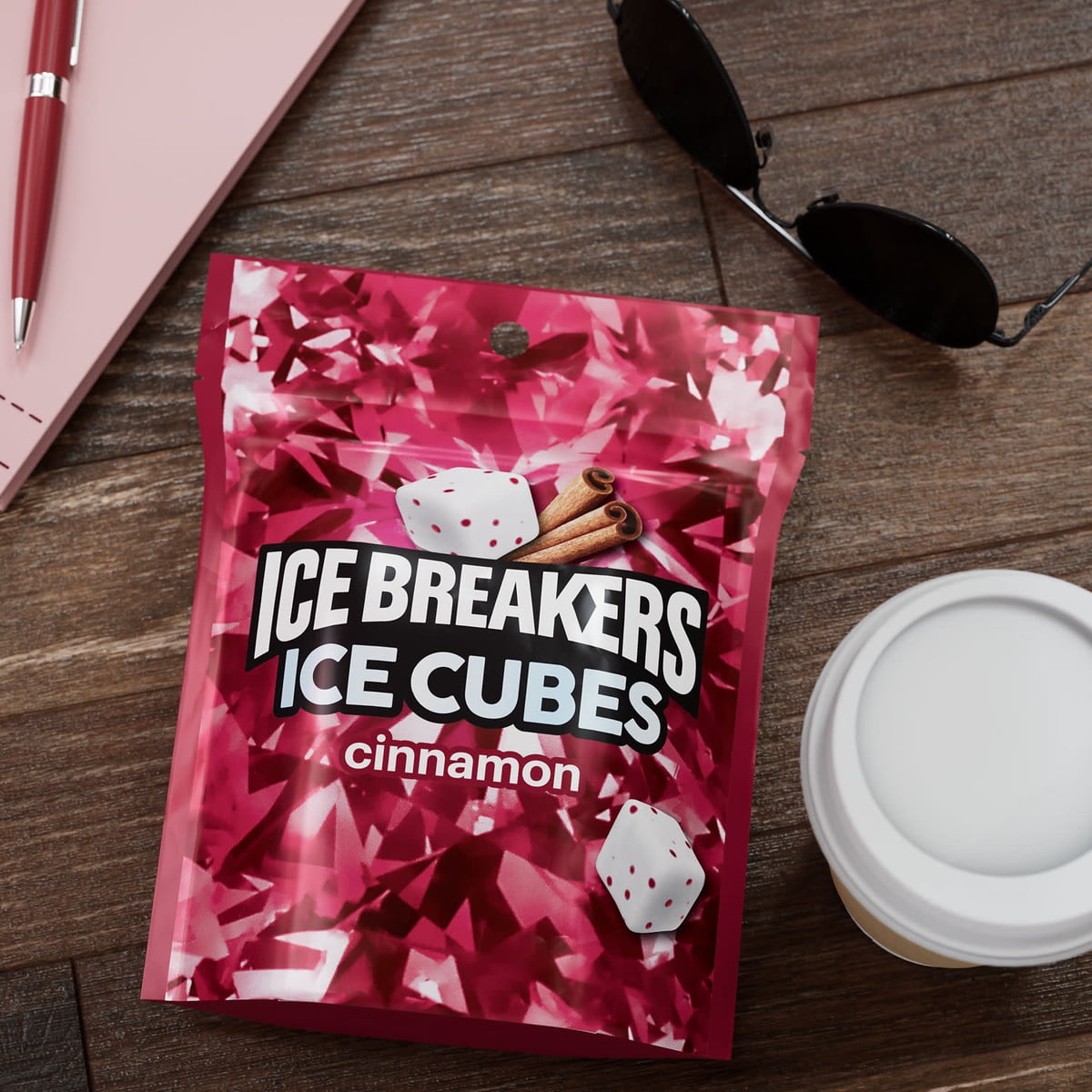 미국직구 Ice Breakers Ice 230g / Ice Breakers Ice Cubes Cinnamon Sugar Free Chewing Gum, Pouch 5