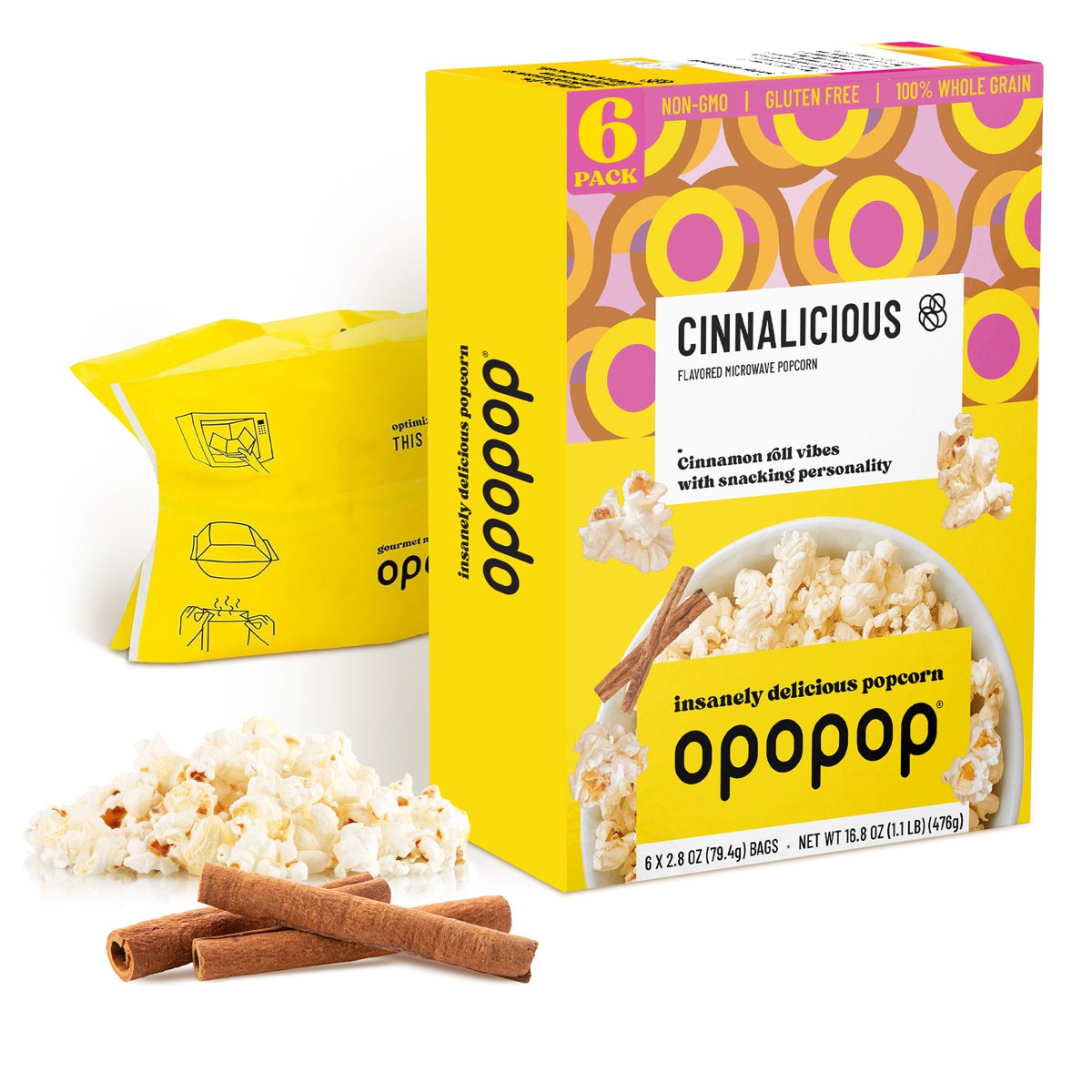 미국직구 Opopop Microwave Popcorn 79g 6팩 / Opopop Microwave Popcorn Cinnalicious Flavor 79g/6c 5