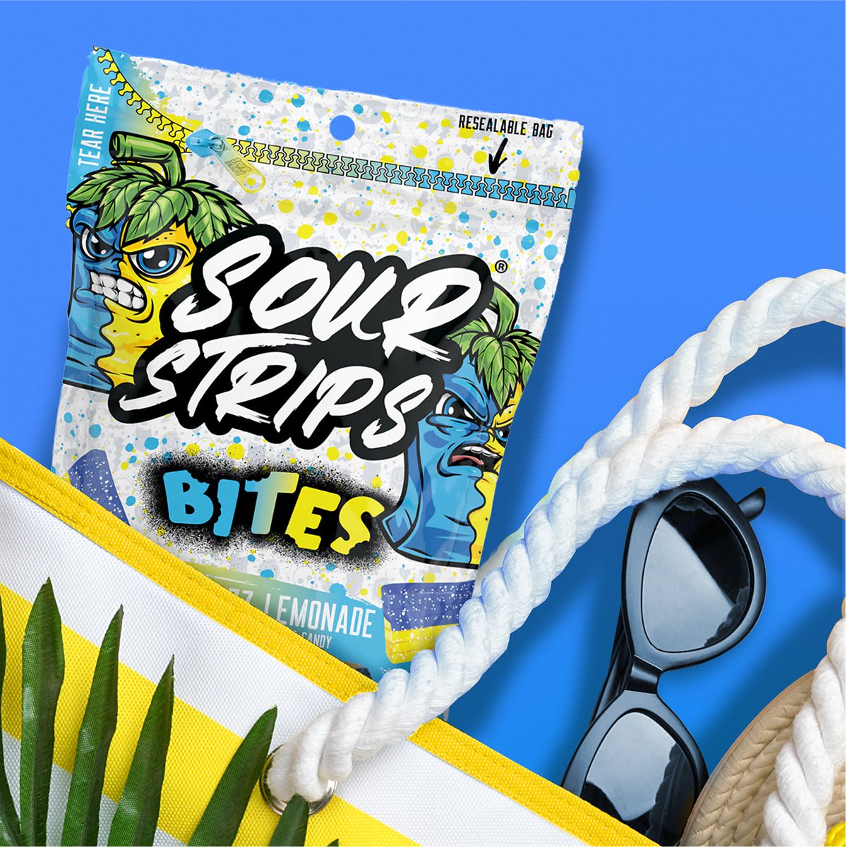 미국직구 SOUR STRIPS Bites 캔디 180g 2팩 / SOUR STRIPS Bites Bluerazz Lemonade Flavored Chewy, Ca 5