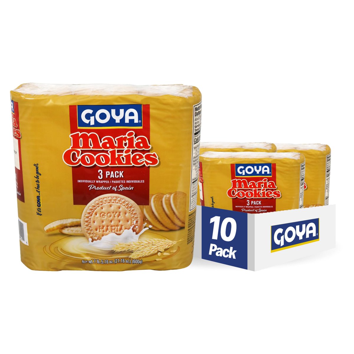 미국직구 3x Goya Foods 과자 6g 10팩 / 3x | Goya Foods Maria Cookies Family Pack, 21.16 Ounce (Pac 2
