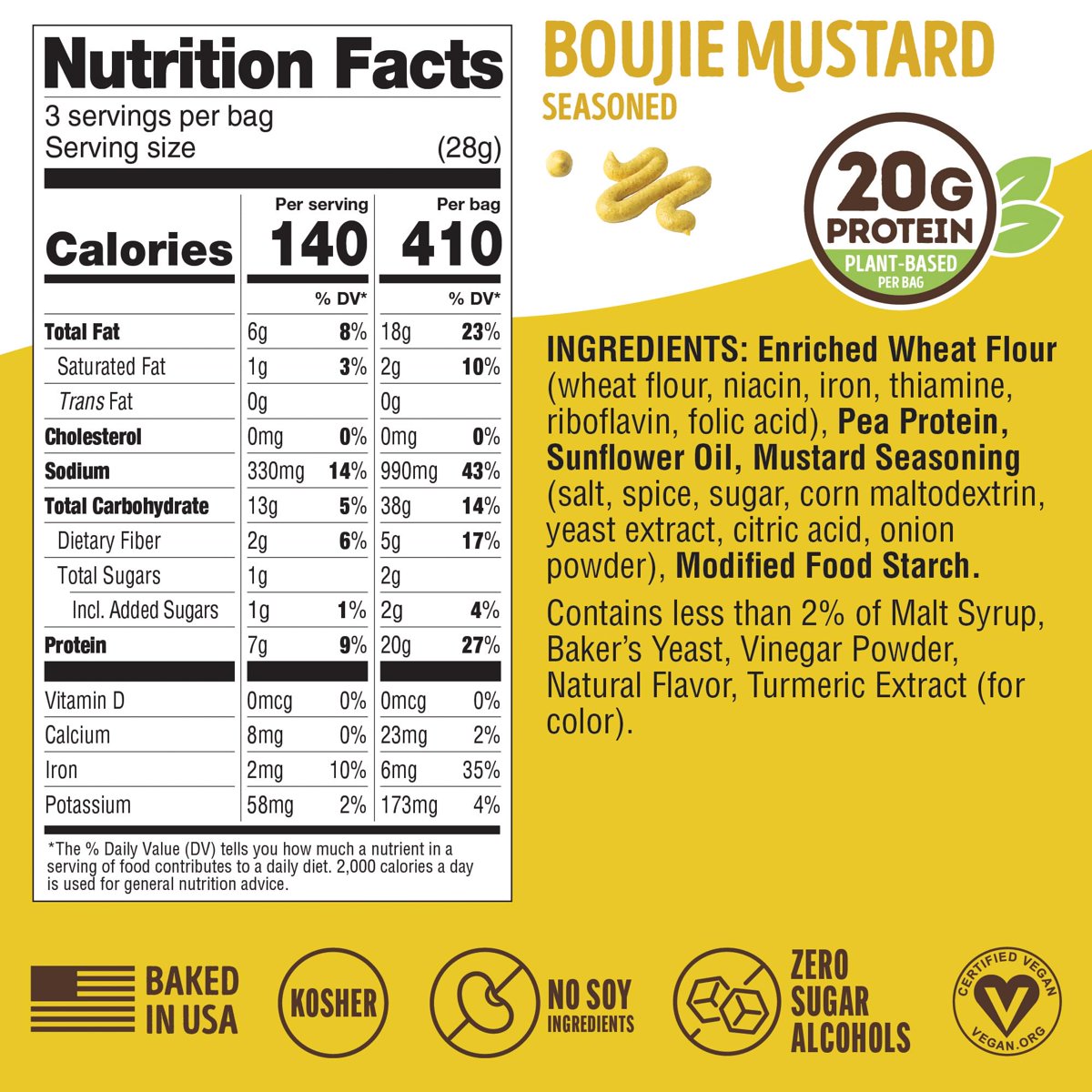 미국직구 85g 24팩 / (Pack Of 24) Lenny & Larrys Pretzel Boujie Mustard 85g 5