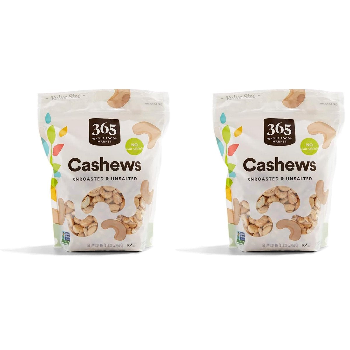 미국직구 2 Pack 365 견과 680g 2팩 / 2 Pack | 365 by Whole Foods Market Cashews Unsalted and Unroa 5