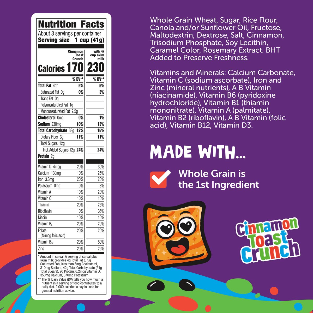 미국직구 Cinnamon Toast Crunch 340g 2팩 / Cinnamon Toast Crunch Breakfast Cereal Crispy Cinnamo 5
