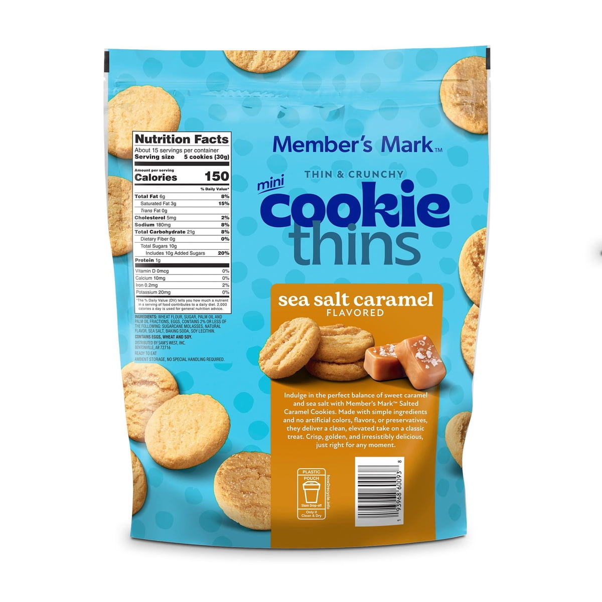 미국직구 멤버스마크 과자 454g / Member's Mark Salted Caramel Cookie Thins, 454g 4