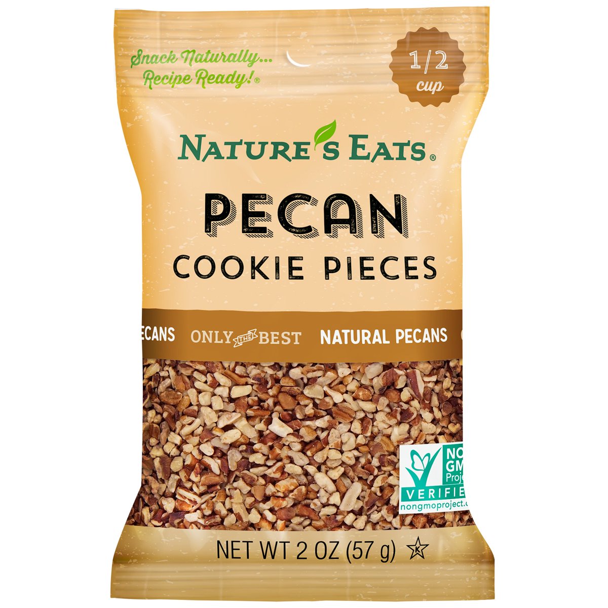 미국직구 2 Pack Nature's 견과 57g 2팩 / 2 Pack | Nature's Eats Pecan Cookie Pieces, 12 Bags x 57g 3