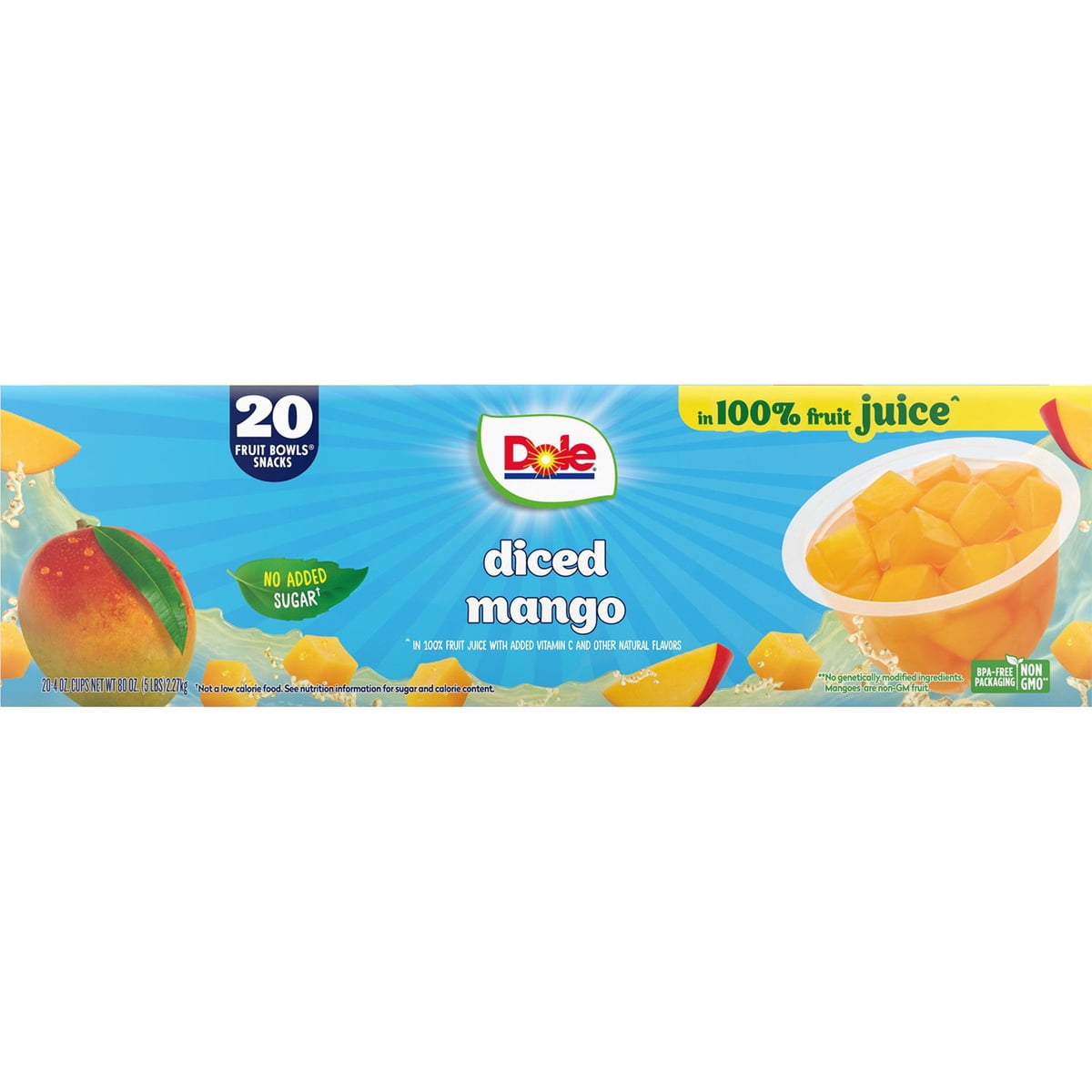 미국직구 Dole Fruit Bowls 113g / Dole Fruit Bowls Diced Mango in 100% Juice, 113g, 20 pk. 7