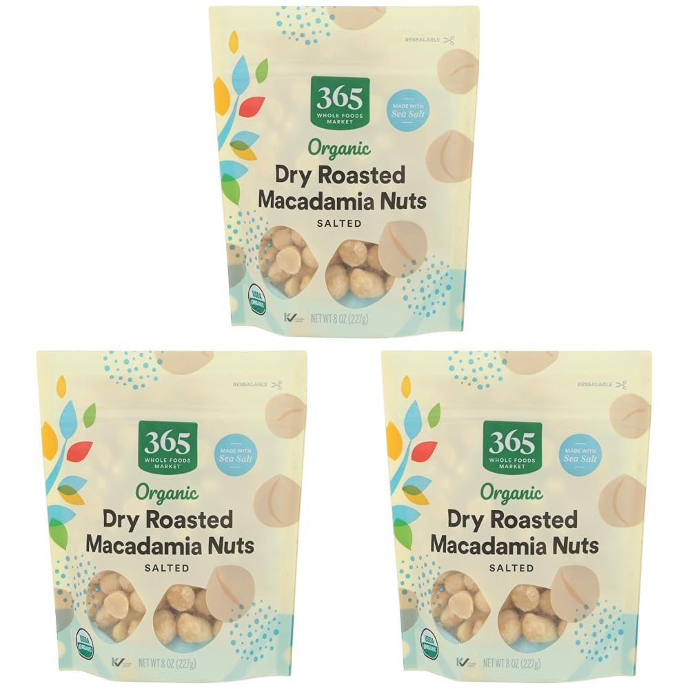 미국직구 3 Pack 365 견과 227g 3팩 / 3 Pack | 365 by Whole Foods Market Macadamia Nuts, 3 Bags x 2 5