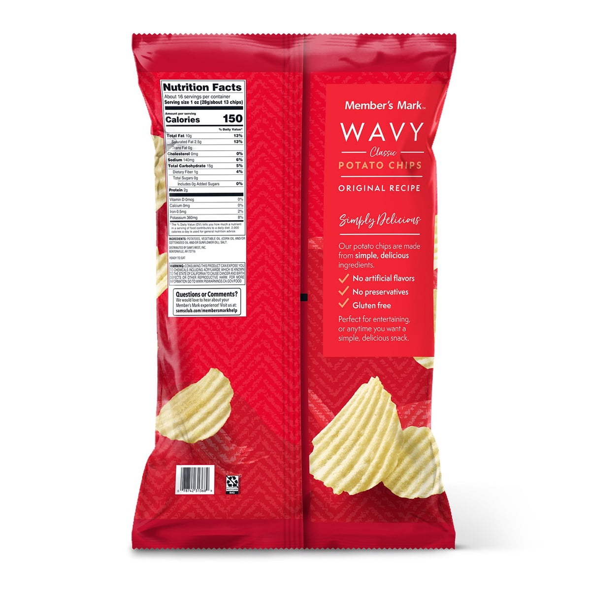 미국직구 멤버스마크 454g / Member's Mark Wavy Potato Chips, 454g 5
