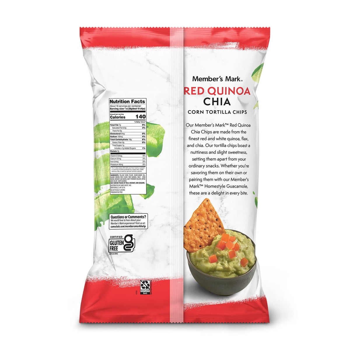 미국직구 멤버스마크 454g / Member's Mark Red Quinoa Chia Corn Tortilla Chips, 454g 6