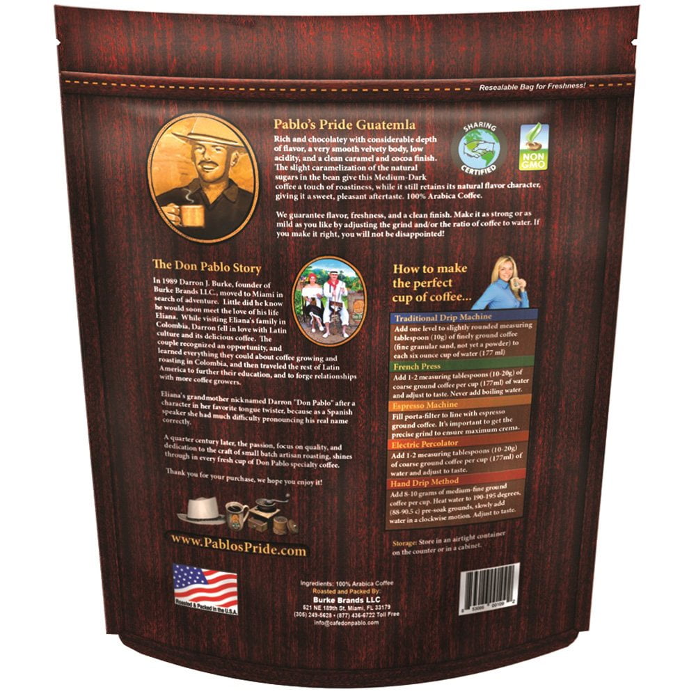 미국직구 Pablo's Pride 커피 907g / Pablo's Pride Gourmet Medium-Dark Roast Whole Bean Coffee, Gu 2