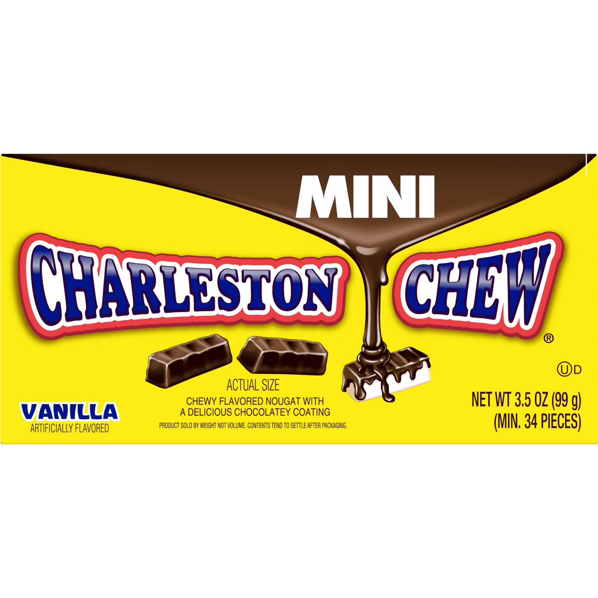 미국직구 Charleston Mini Chews 초콜릿 99g 2팩 / Charleston Mini Chews Chocolate Covered Vanilla Candy, 99g T 1