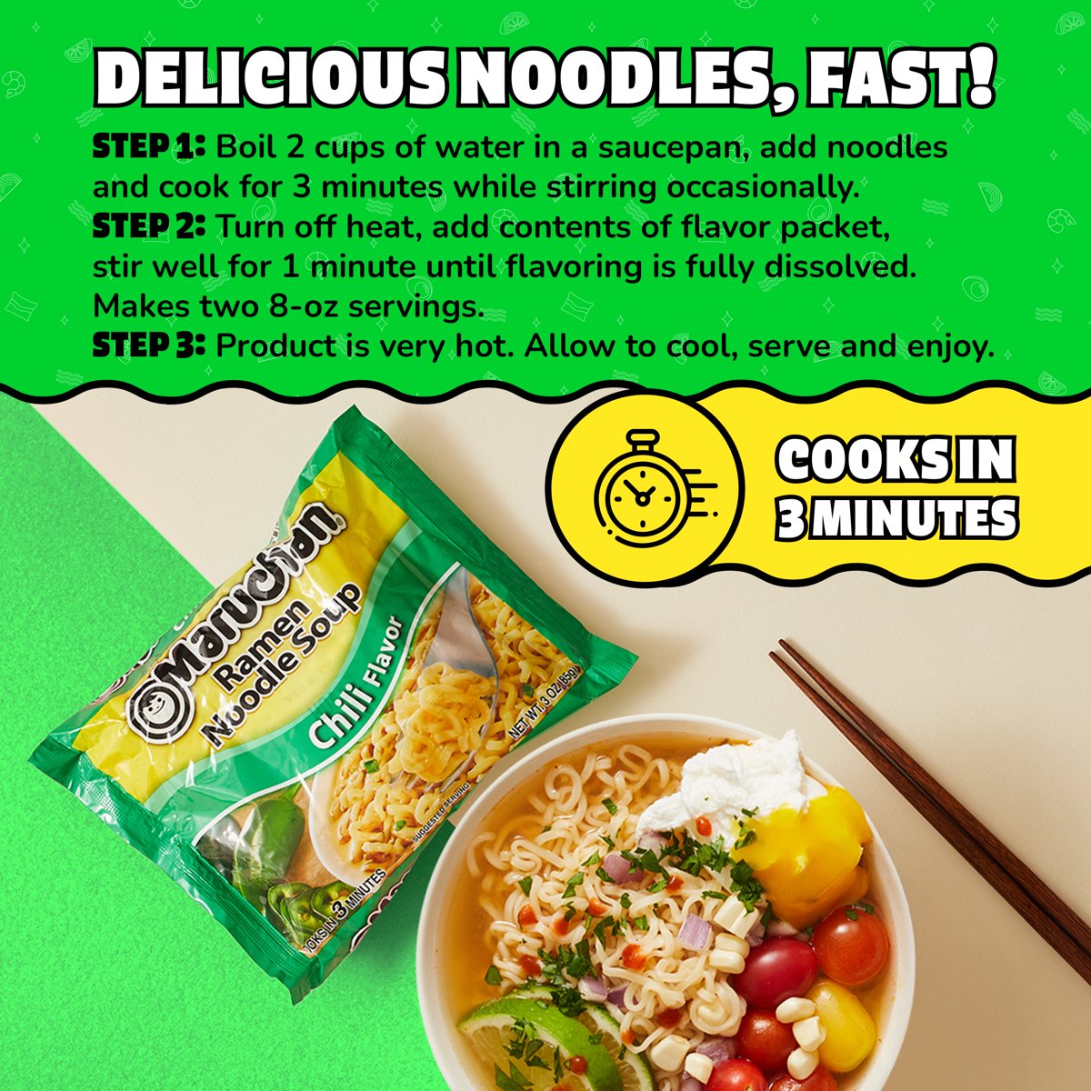 미국직구 Maruchan Ramen Noodle 85g 2팩 / Maruchan Ramen Noodle Soup, Chili Flavor Instant Noodl 5