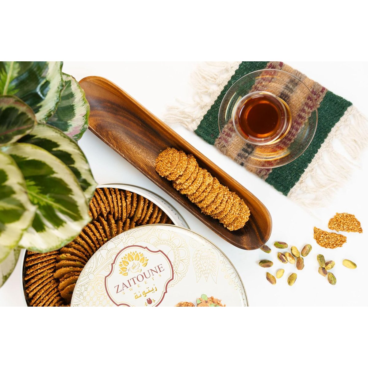 미국직구 Zaitoune Sesame 과자 500g / Zaitoune Sesame Cookies with Pistachios (Barazek), 500g 5