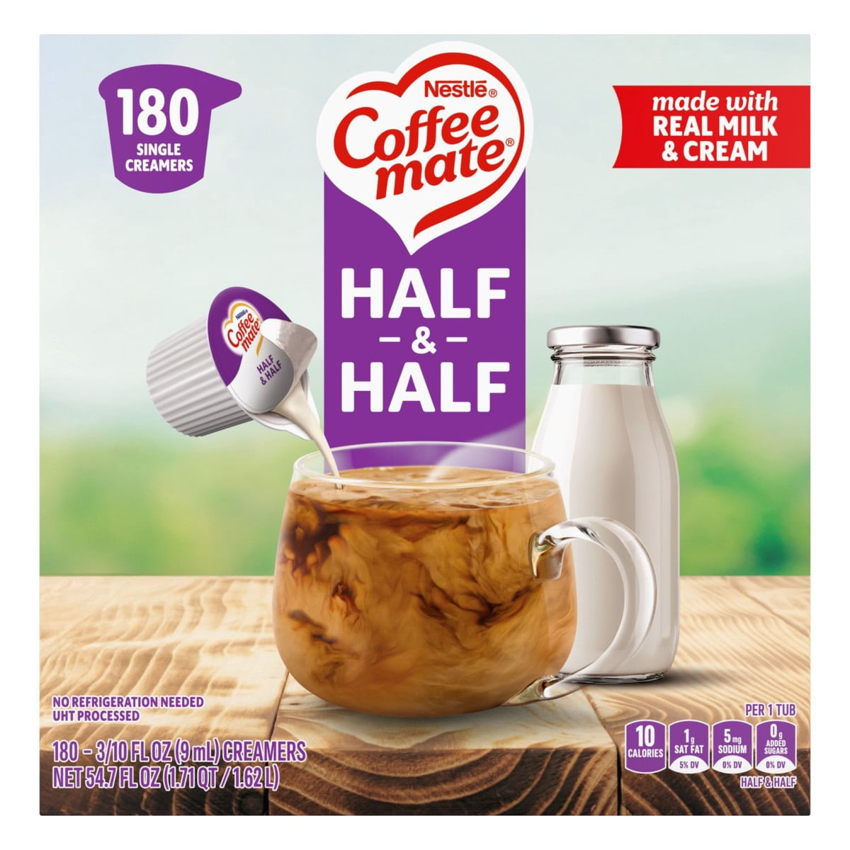 미국직구 Coffee mate Half 커피 9ml 180팩 / Coffee mate Half & Half Liquid Creamer Singles, 9ml, 1 7