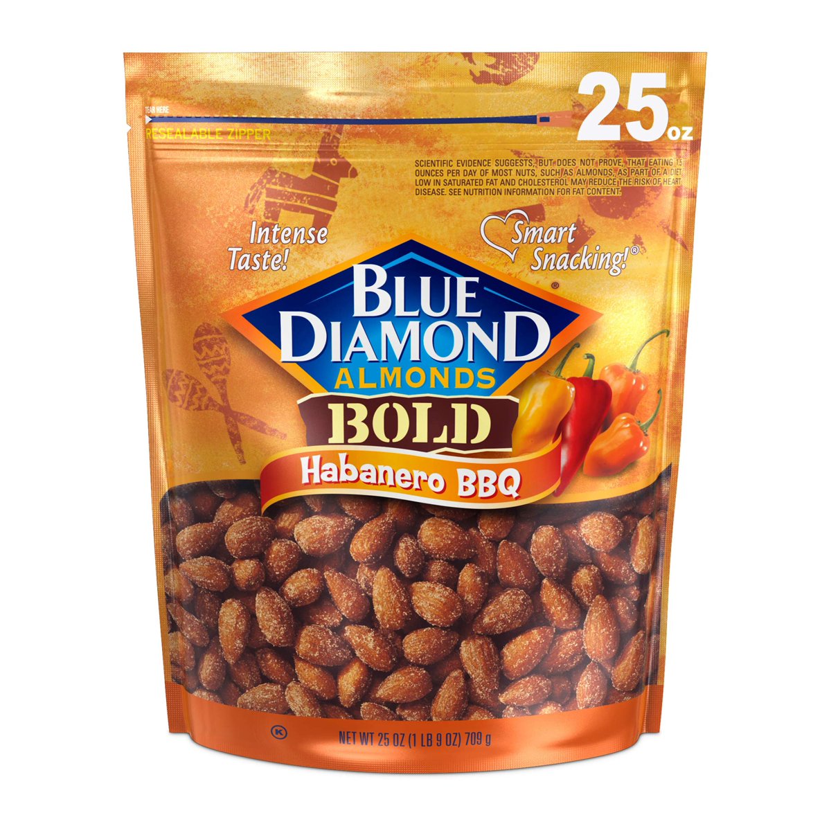미국직구 Blue Diamond Habanero 견과 709g / Blue Diamond Habanero BBQ Almonds, 1 Bag, 709g, with 4