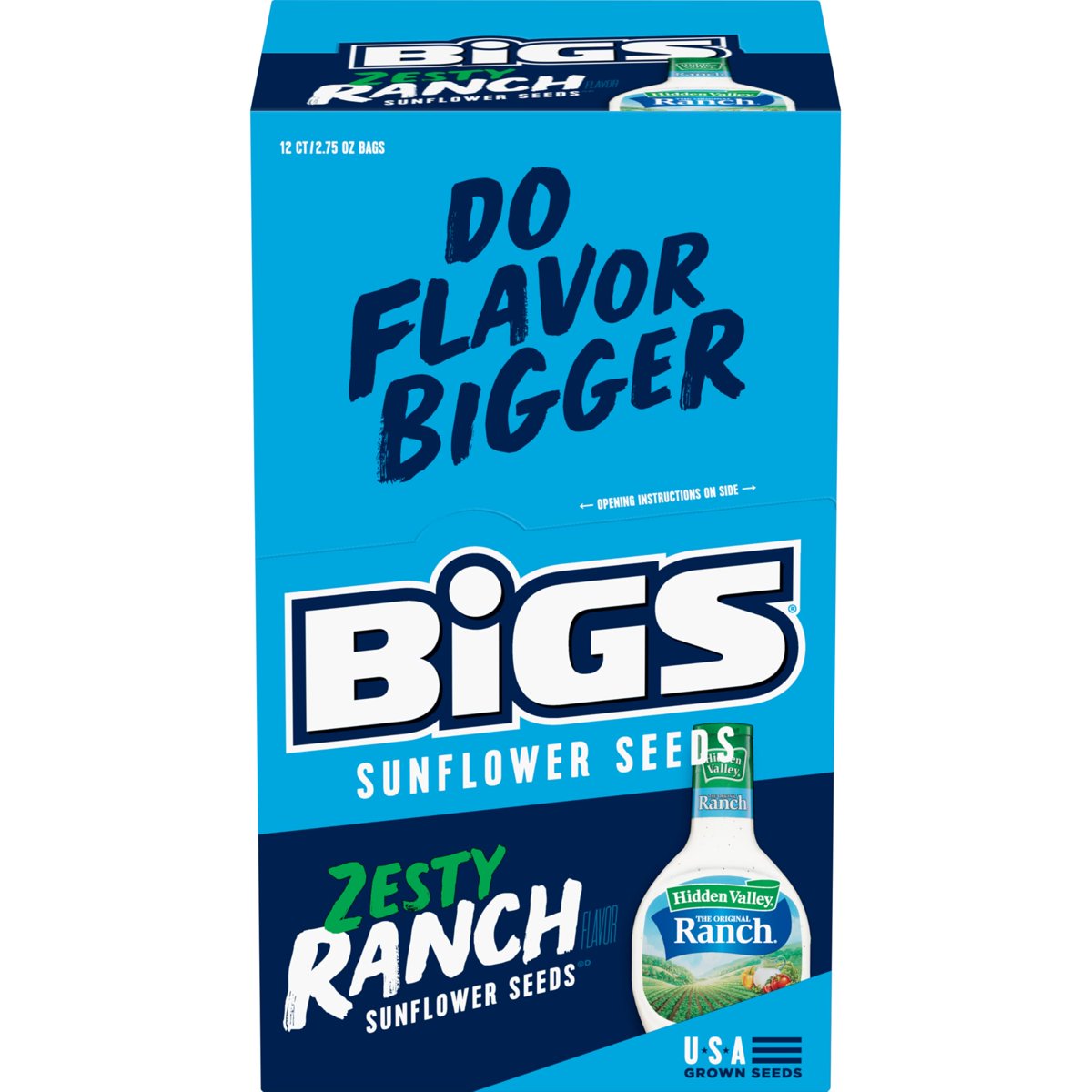미국직구 BIGS Zesty Ranch 78g / BIGS Zesty Ranch Sunflower Seeds, 12 Bags x 78g Each, with Byb 4