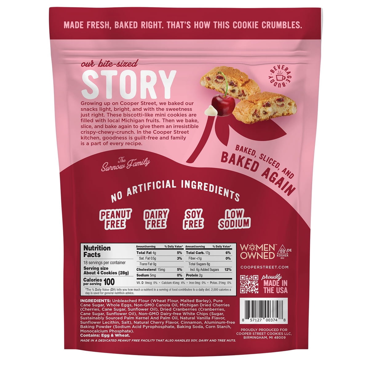 미국직구 Cooper Street Snacks 과자 510g / Cooper Street Snacks Cherry White Chip Twice Baked Coo 2