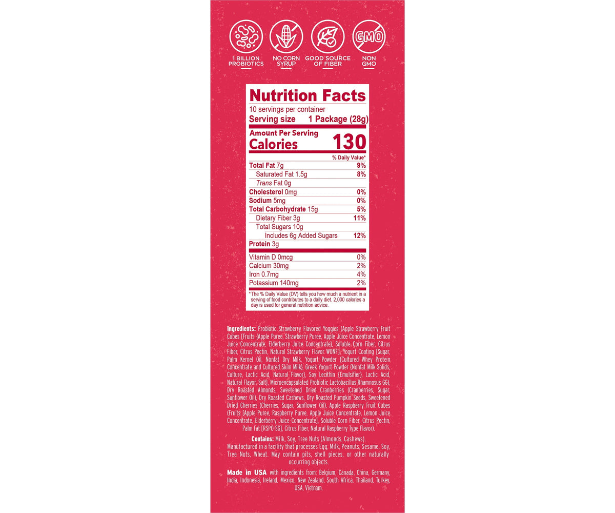 미국직구 Probiotic Strawberry Yoggies 유산균 10팩 / Probiotic Strawberry Yoggies Trail Mix 10ct 5