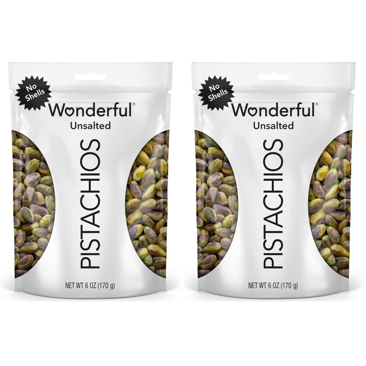 미국직구 Wonderful Pistachios Shelled 170g / Wonderful Pistachios Shelled, Unsalted, 2 Bags x 4