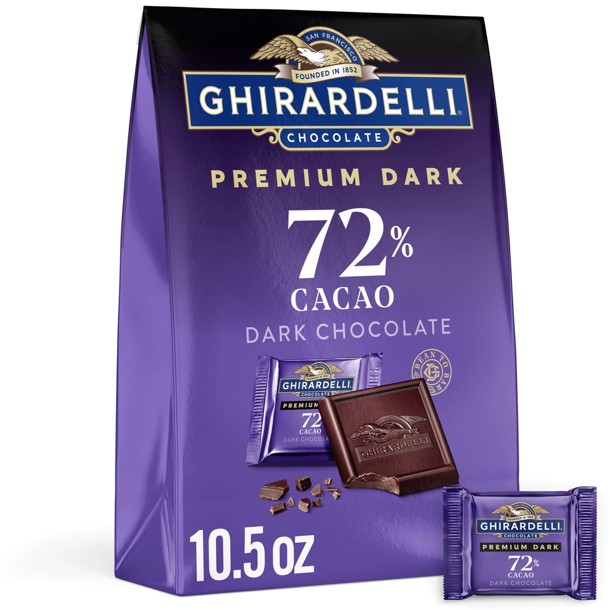 미국직구 GHIRARDELLI 초콜릿 298g / GHIRARDELLI PREMIUM DARK 72% Cacao Dark Chocolate SQUARES, 298g Bag 1