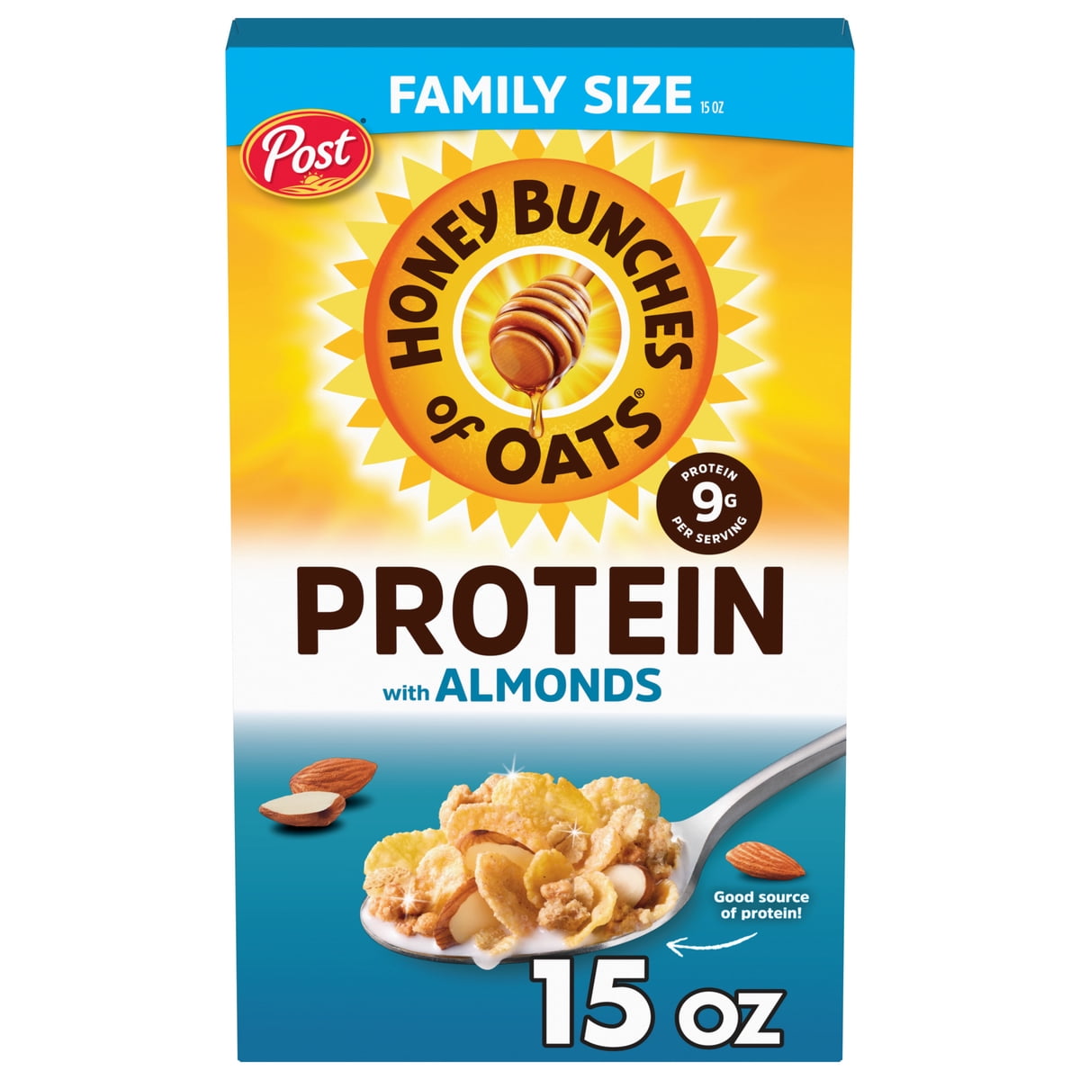 미국직구 Honey Bunches of 견과 425g / Honey Bunches of Oats Protein Honey & Almond Cereal - 425g 1