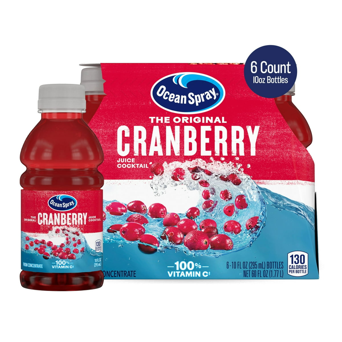 미국직구 Ocean Spray Cranberry 296ml / Ocean Spray® Cranberry Juice Cocktail, 296ml Bottles, 6 Count x2 1