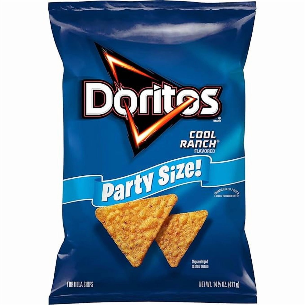 미국직구 Pack of 411g / Pack of 1 Doritos Tortilla Chips Cool Ranch Flavored Snack, Party Size 1
