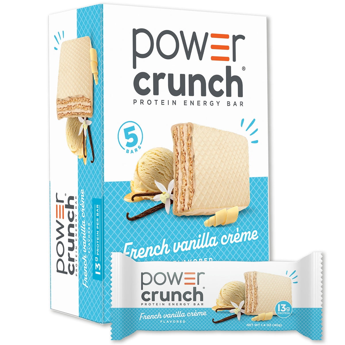 미국직구 Power Crunch 41ml / Power Crunch Protein Energy Bars, Vanilla Cream 41ml, 5 Count Carton 1