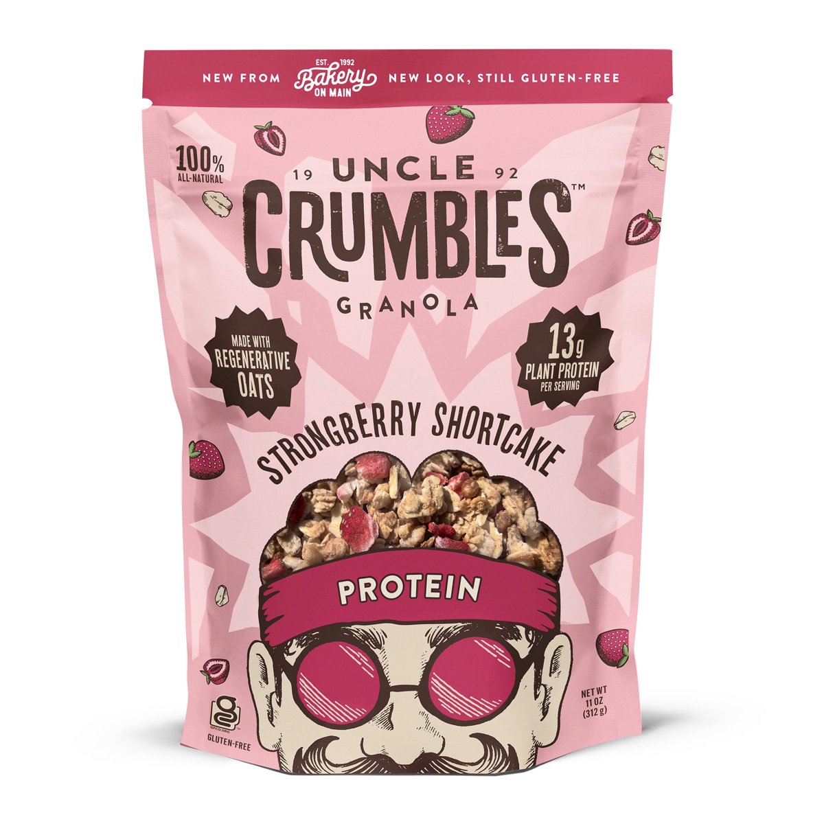 미국직구 Uncle Crumbles Strongberry 312g / Uncle Crumbles Strongberry Shortcake Protein Granola, 13g Pro 1
