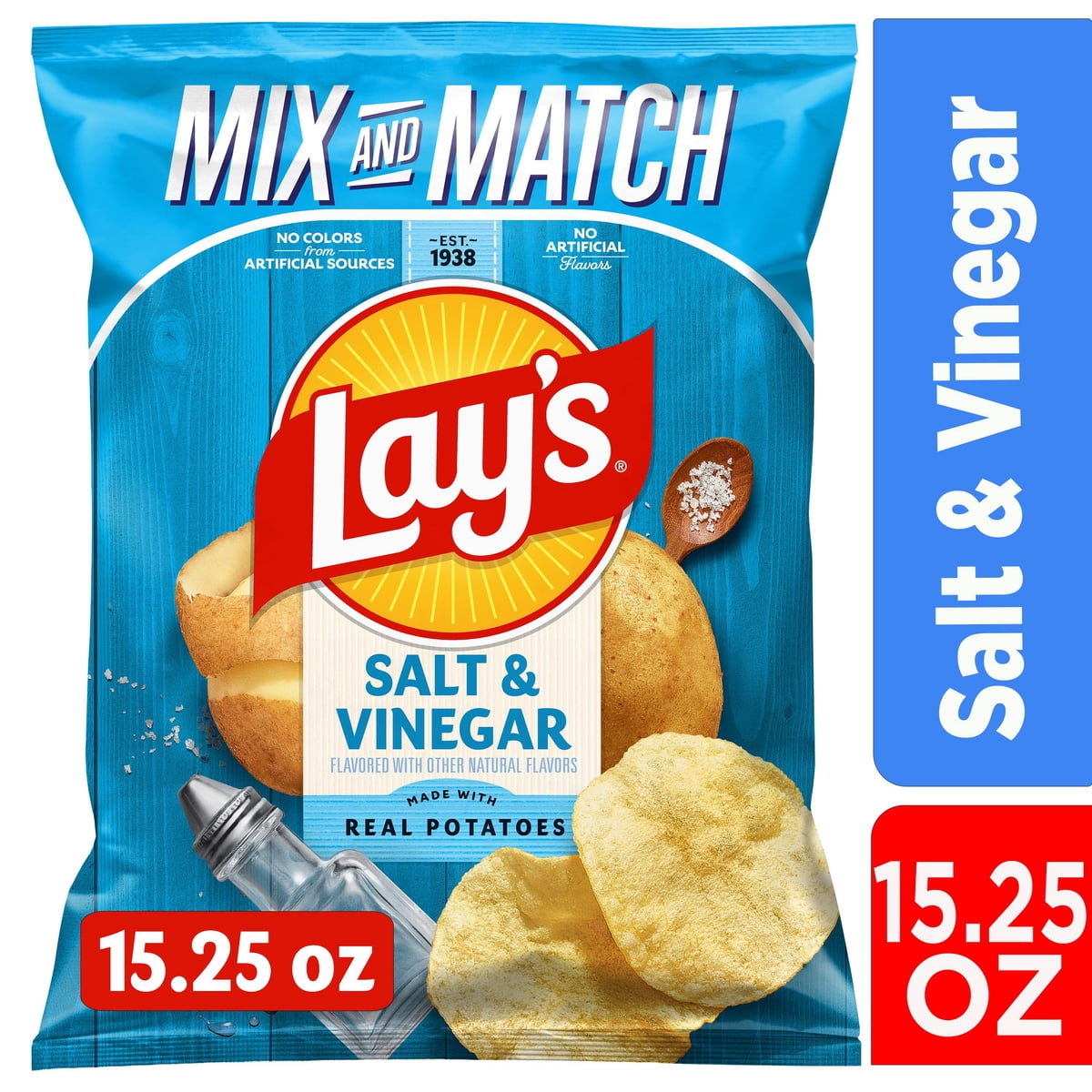 미국직구 Lay's Salt & 432g / Lay's Salt & Vinegar Flavored Potato Chips, 432g 3