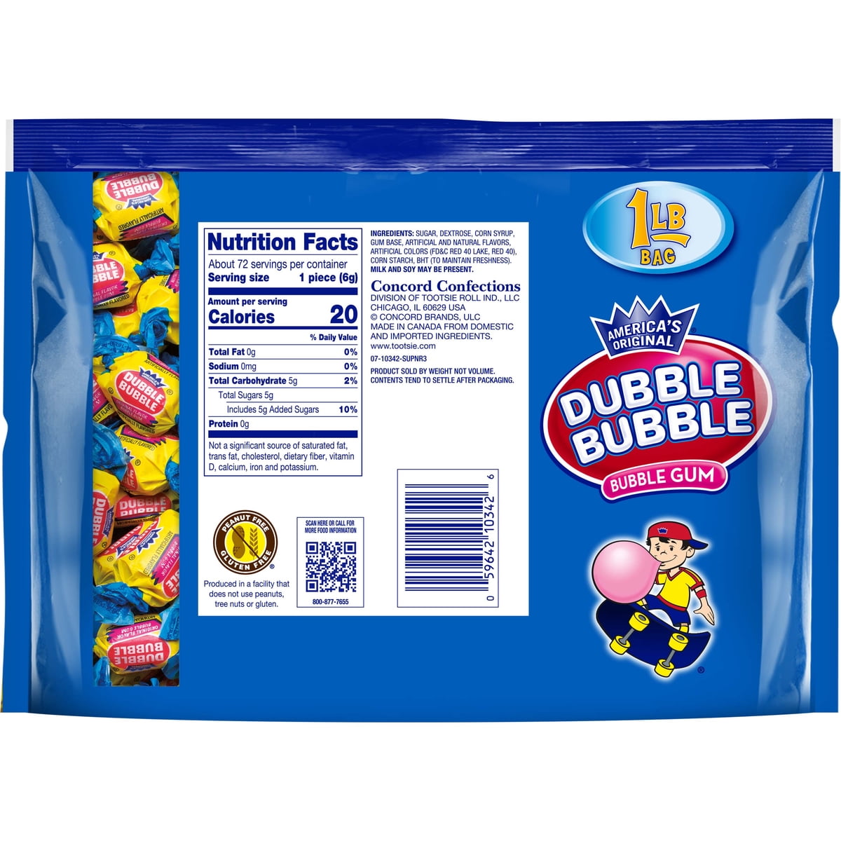 미국직구 Dubble Bubble Twist 견과 454g 2팩 / Dubble Bubble Twist Gum, Individually Wrapped Bubble 2