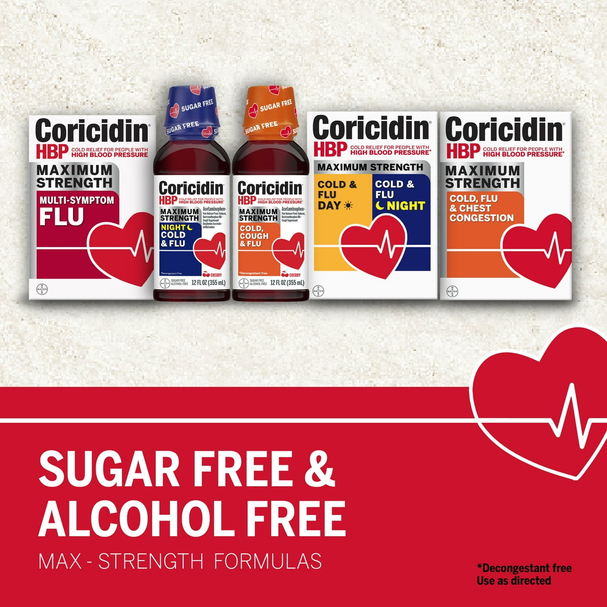 미국직구 Coricidin HBP Cold 355ml / Coricidin HBP Cold & Flu Medicine, Sugar Free Night Liquid 5