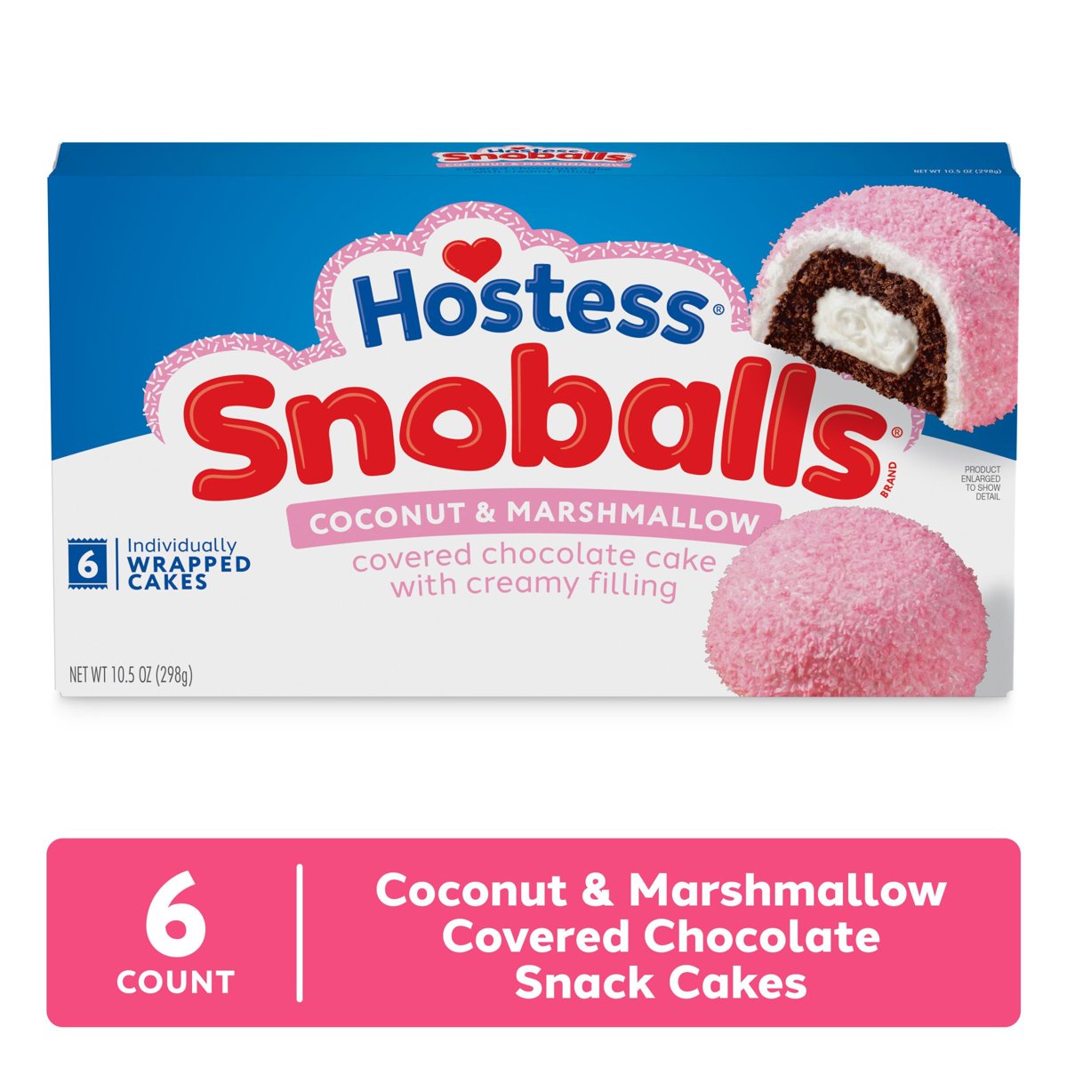 미국직구 호스티스 초콜릿 298g / Hostess Snoballs Coconut Covered Chocolate Cake Creamy Filling 6 Coun 2