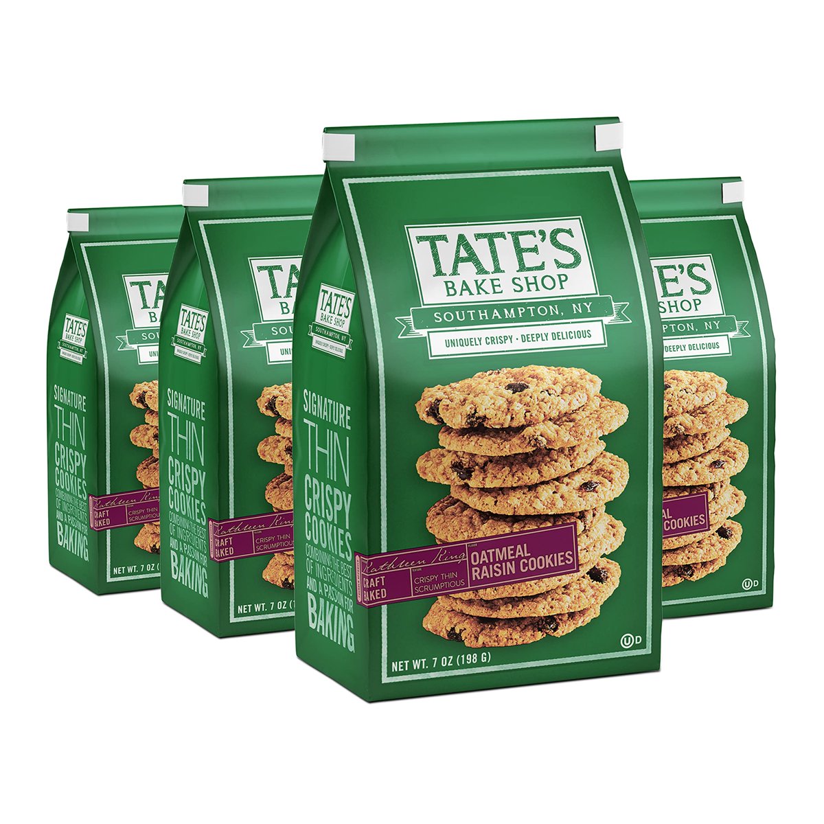 미국직구 3x Tates Bake 과자 6g 4팩 / 3x | Tates Bake Shop Oatmeal Raisin Cookies, Cookies, 7 Ounc 2