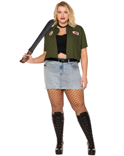 미국직구 스피릿할로윈 Adult Jason Cropped Work Shirt - Jason Universe (할로윈 한정)